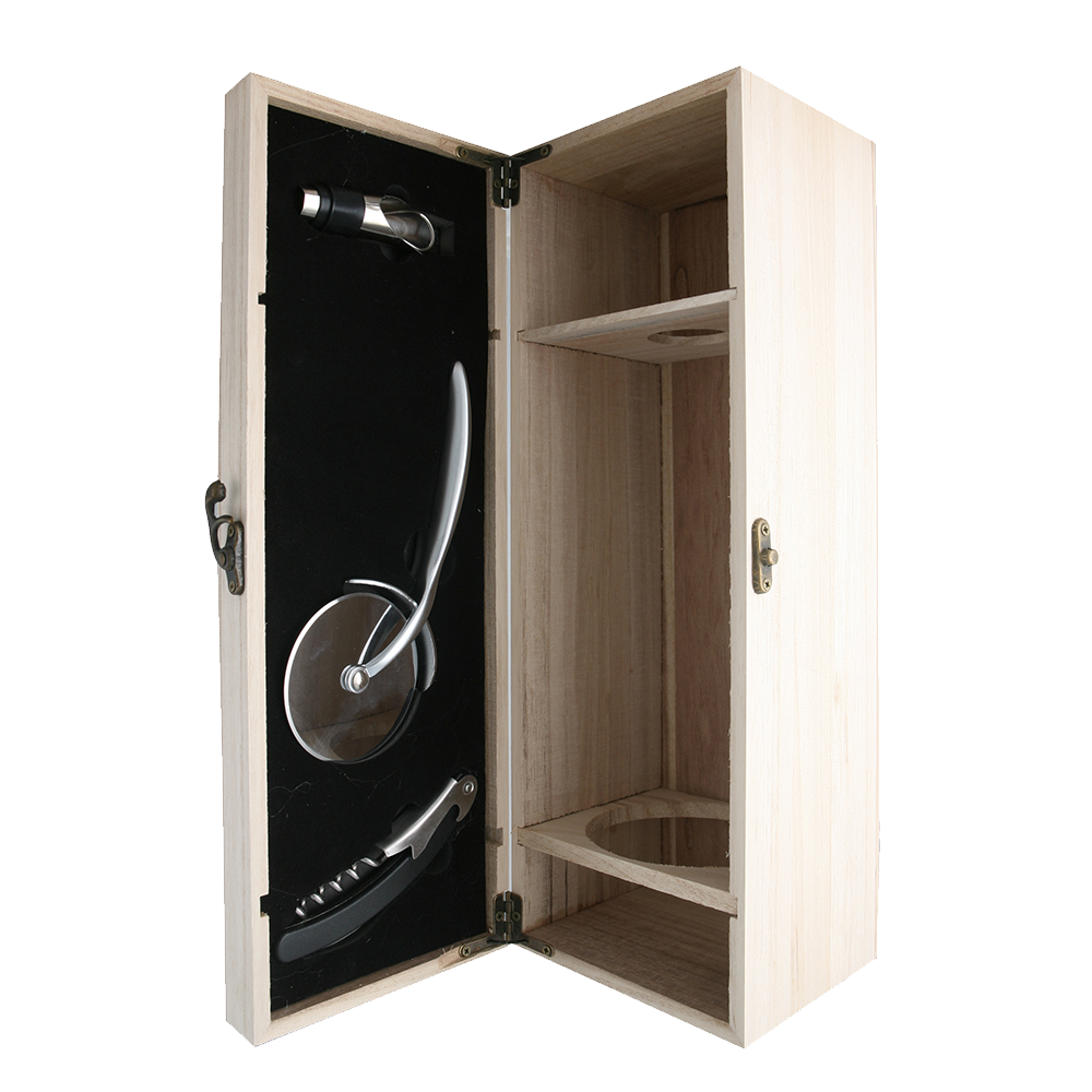 Wooden crate de 1 bottle "Pizza" neutral