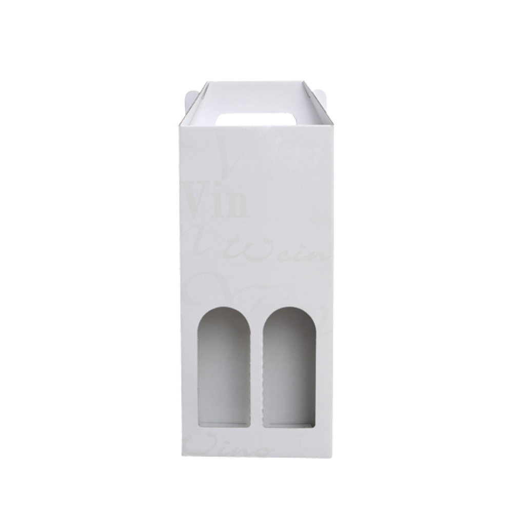 Carton porte-bouteille neutre (blanc) de 2 bouteilles
