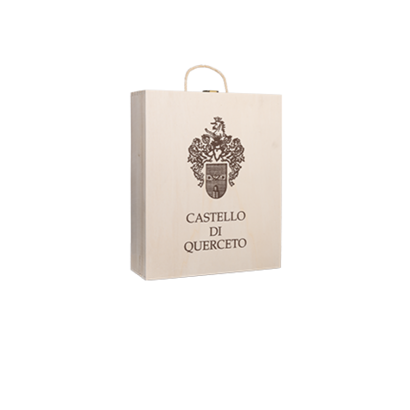 Wooden crate for 3 bottles Castello di Querceto