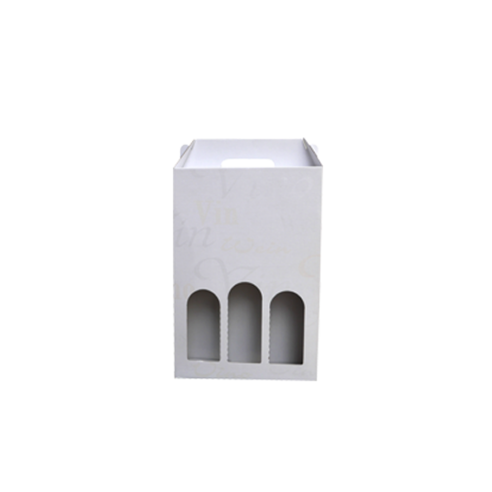 Carton porte-bouteille neutre (blanc) de 3 bouteilles