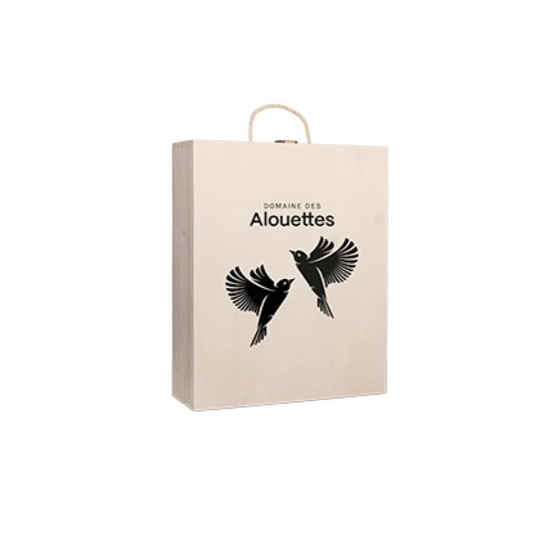 Holzkiste für 3 Flaschen Domaine des Alouettes